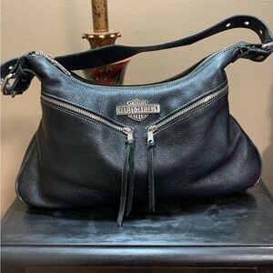 Harley-Davidson Black Leather Hobo Bag